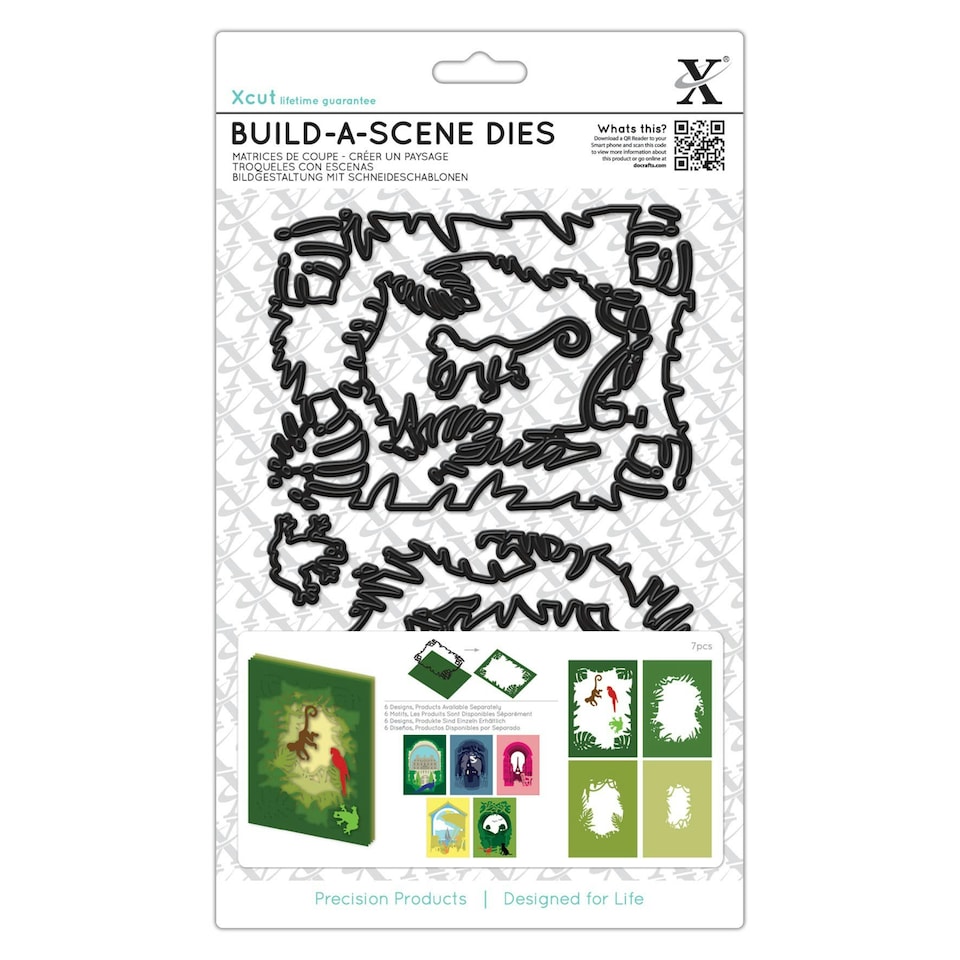 Xcut Shadow Box Die - Jungle, Silver, Set of 7