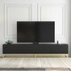 image 3 of Modular TV Unit 200cm Black Matt with Fluted Fronts and Gold Base | Black | One Size | 1
