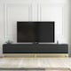 image 3 of Modular TV Unit 200cm Black Matt with Fluted Fronts and Gold Base Black