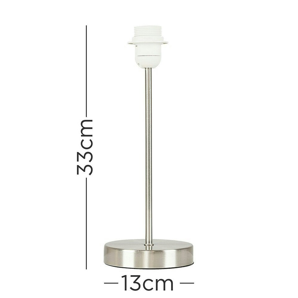 image 1 of ValueLights Modern Table Lamp Base In Brushed Chrome Metal Finish Chrome