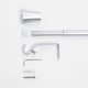 image 4 of OHS Curtain Pole Extendable 16mm Metal Finnials Trumpet End Rod 70-120cm | Silver