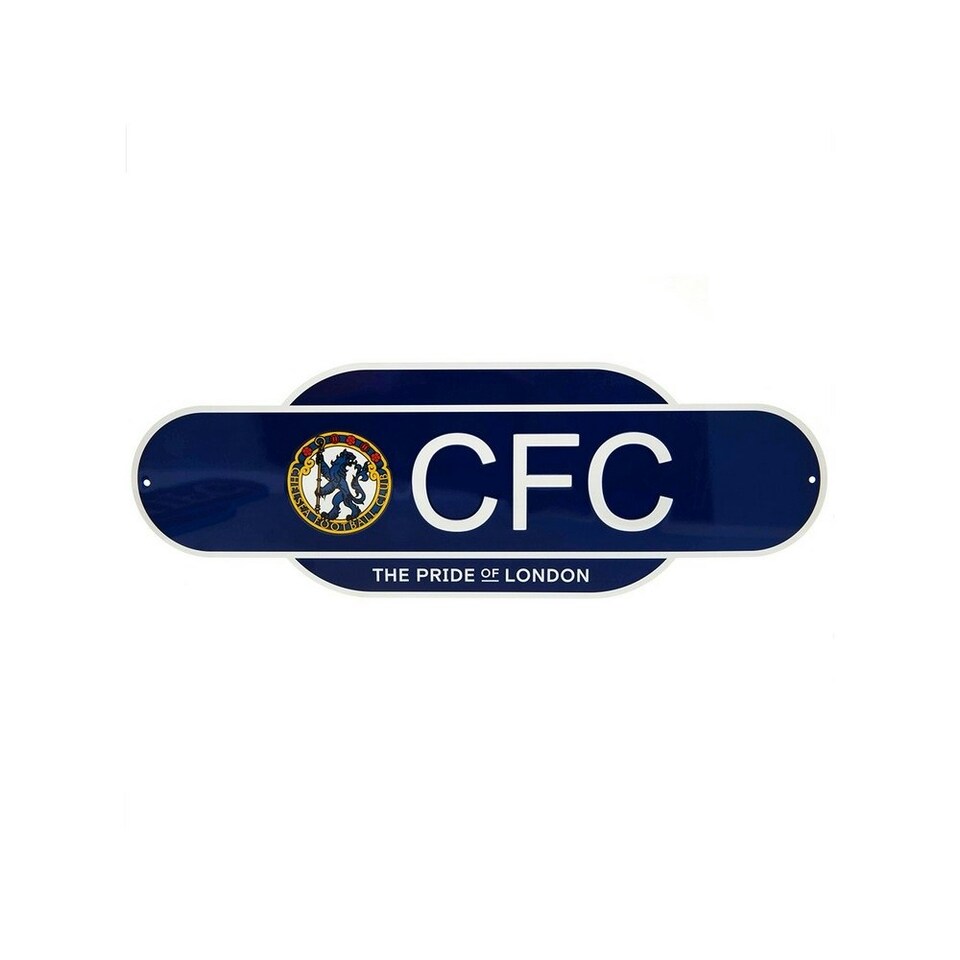 Chelsea FC Retro Years Crest Door Sign - Navy/White - One Size