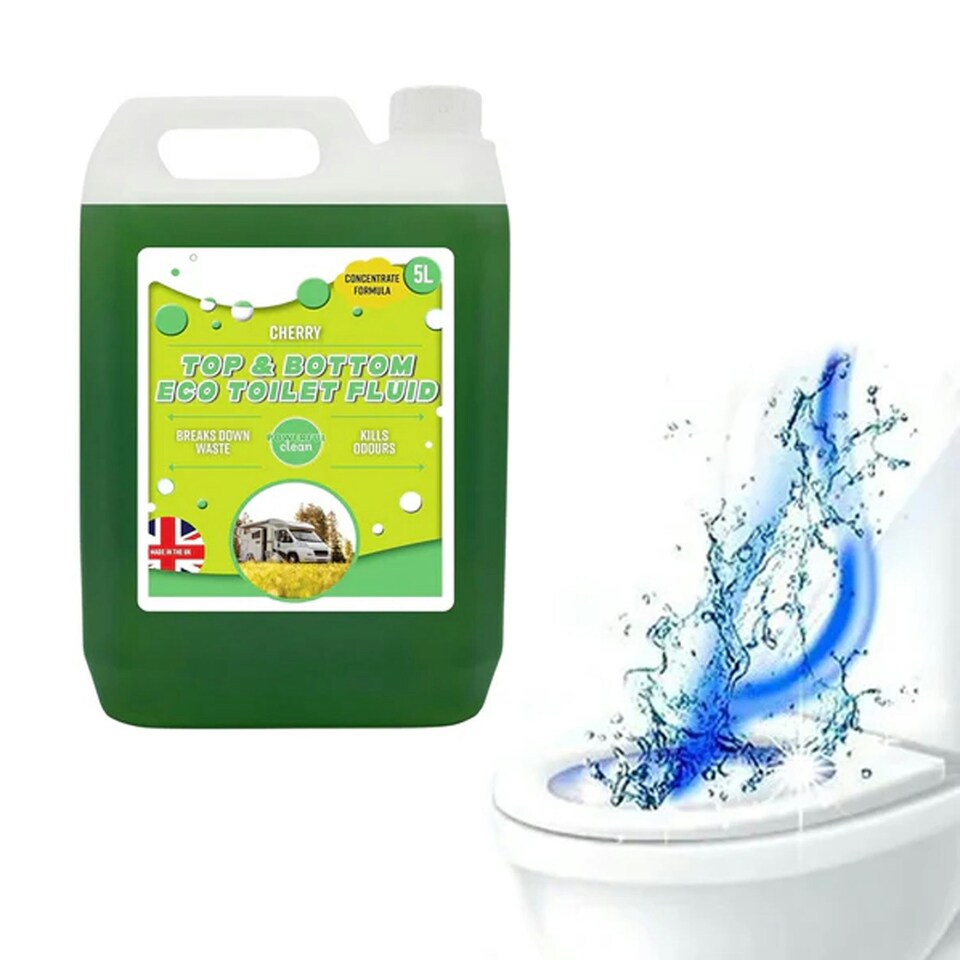 image 1 of 2 x Powerful 5 Litre Top & Bottom Toilet Fluid Cleaner Breaks Down Waste Kills Odours