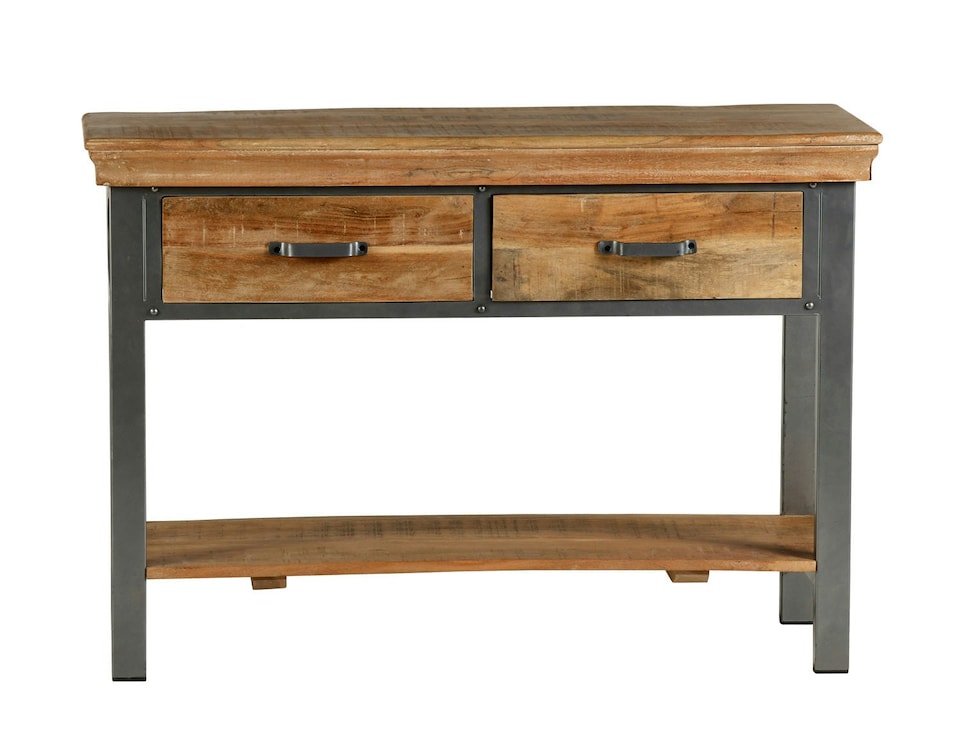 image 1 of Dunphy Industrial 2 Drawer Console Table | Brown