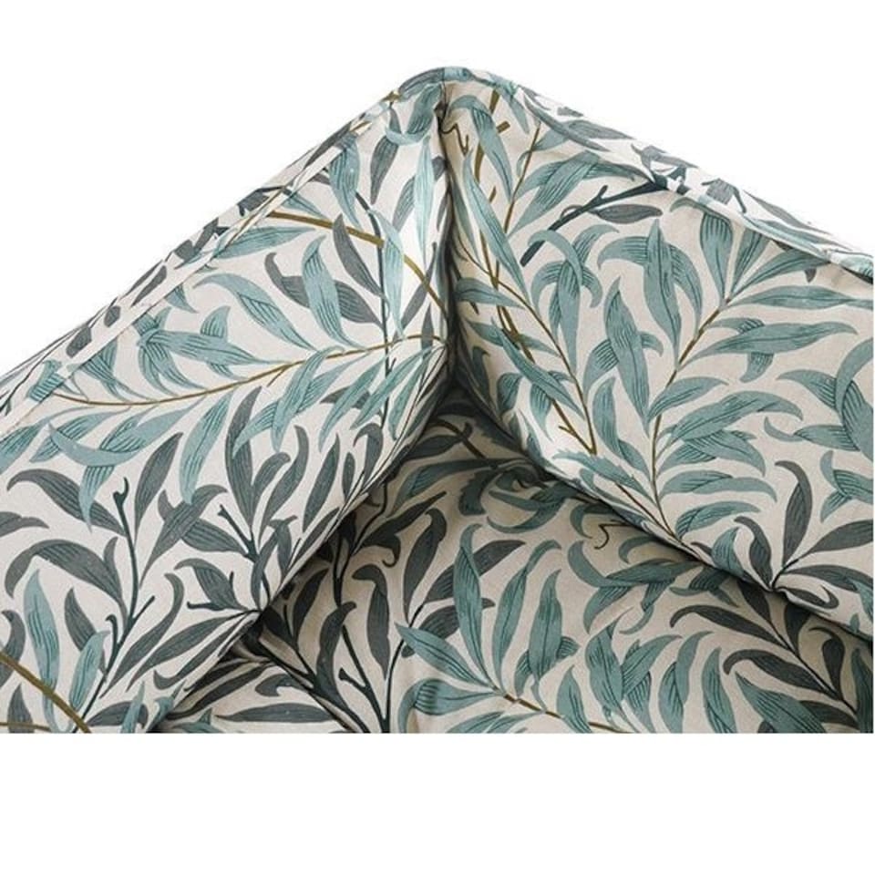 image 1 of Morris & Co Willow Boughs Print Square Box Dog & Cat Bed - Small Green | S