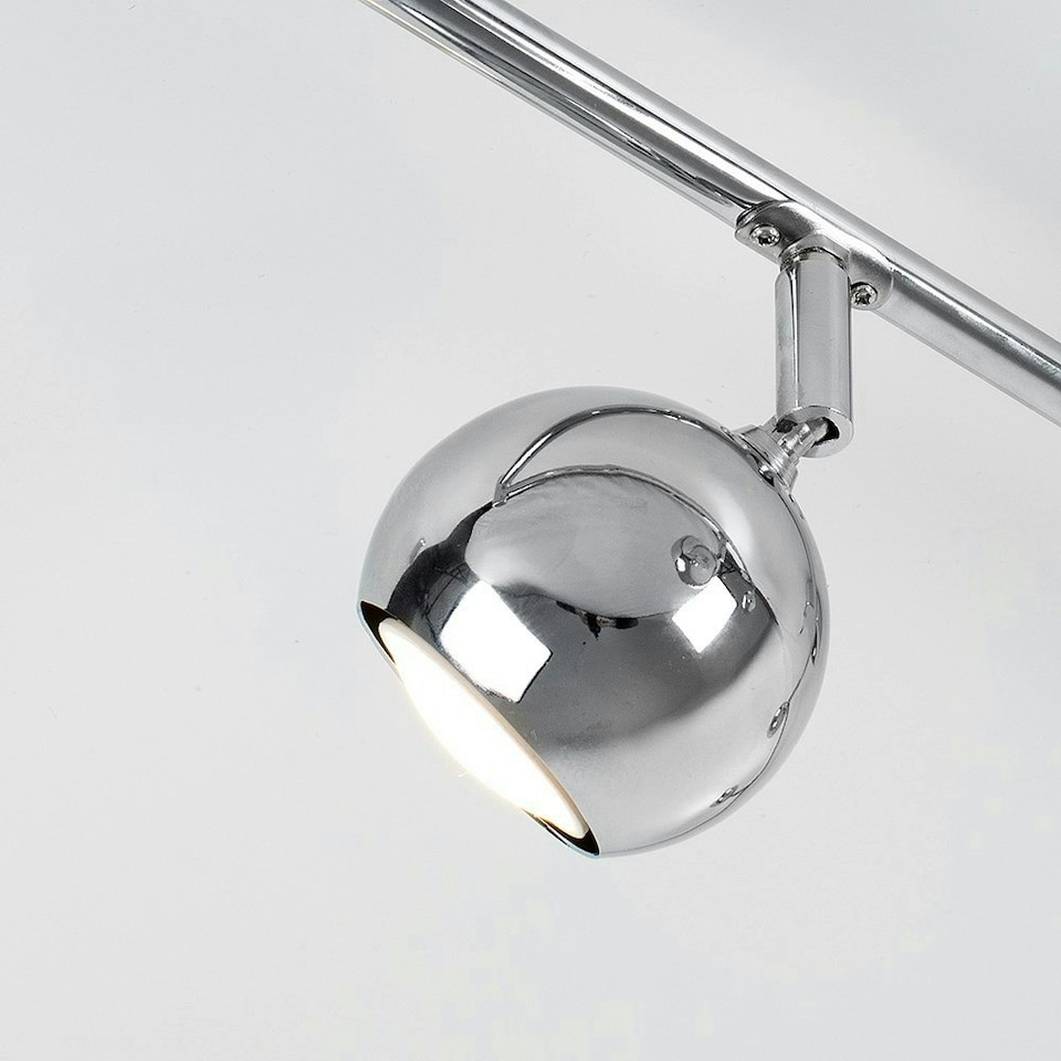 image 1 of ValueLights Retro Spotlight Polished Silver Spotlight and GU10 Spotlight LED 5W Warm White 3000K Bulb Chrome
