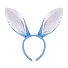 Easter Blue Fluffy Bunny Ears Headband 28cm