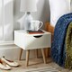 image 3 of Bedside Table Nightstand Compact Design White | 2 Drawer