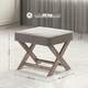 image 7 of HOMCOM Vintage Footstool Padded Seat X Shape Chair Velvet Cover Shabby Grey