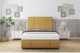 image 2 of Sloomy Lisbon Mustard Plush Divan Bed Base 2 Drawers Foot-End With 54 Inch Floor Standing Headboard & 12 Inch Matching Footboard | Gold | Mustard | King | 1
