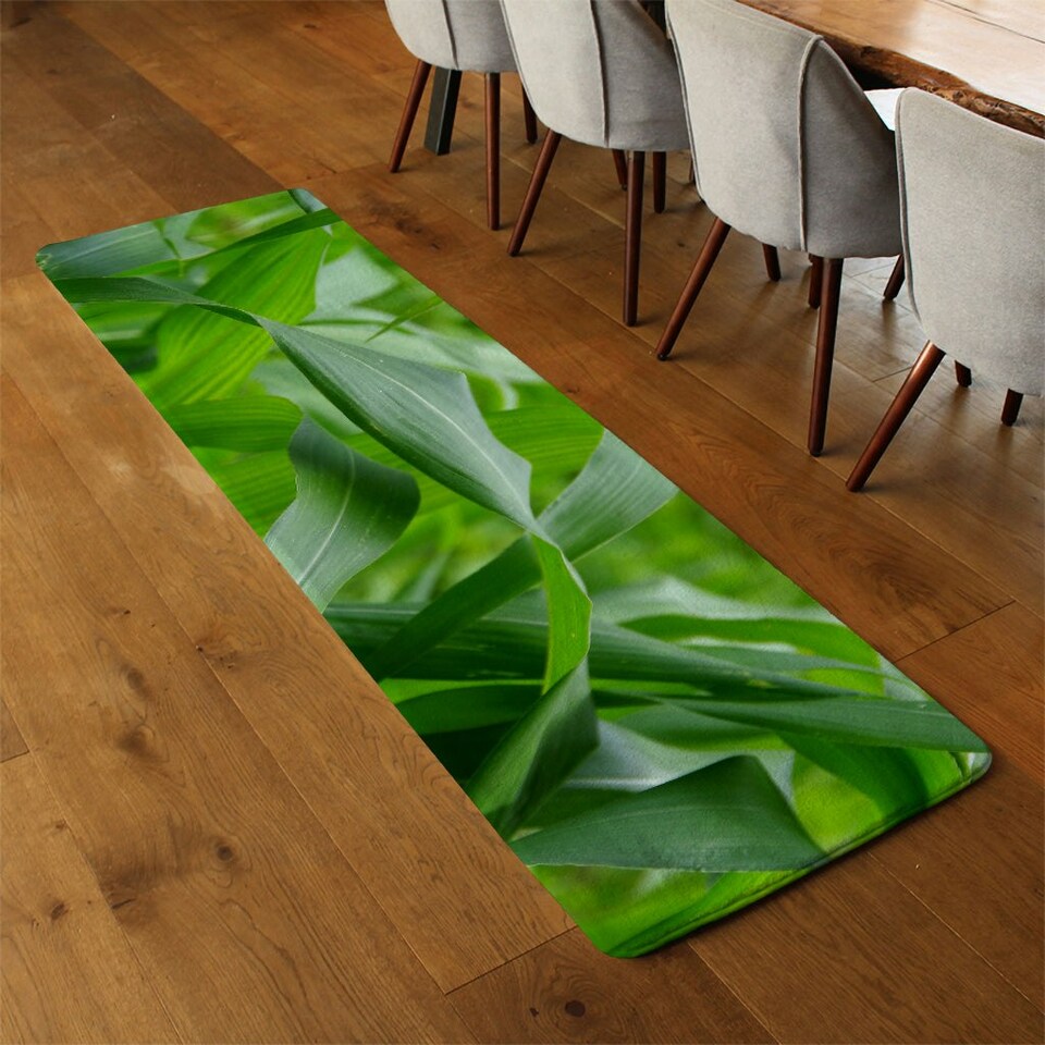 image 1 of Green Leaves corn fields as background Designer (Runner Rug)