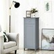 image 3 of COSTWAY Bathroom Storage Cabinet Wooden Cupboard Grey Grey