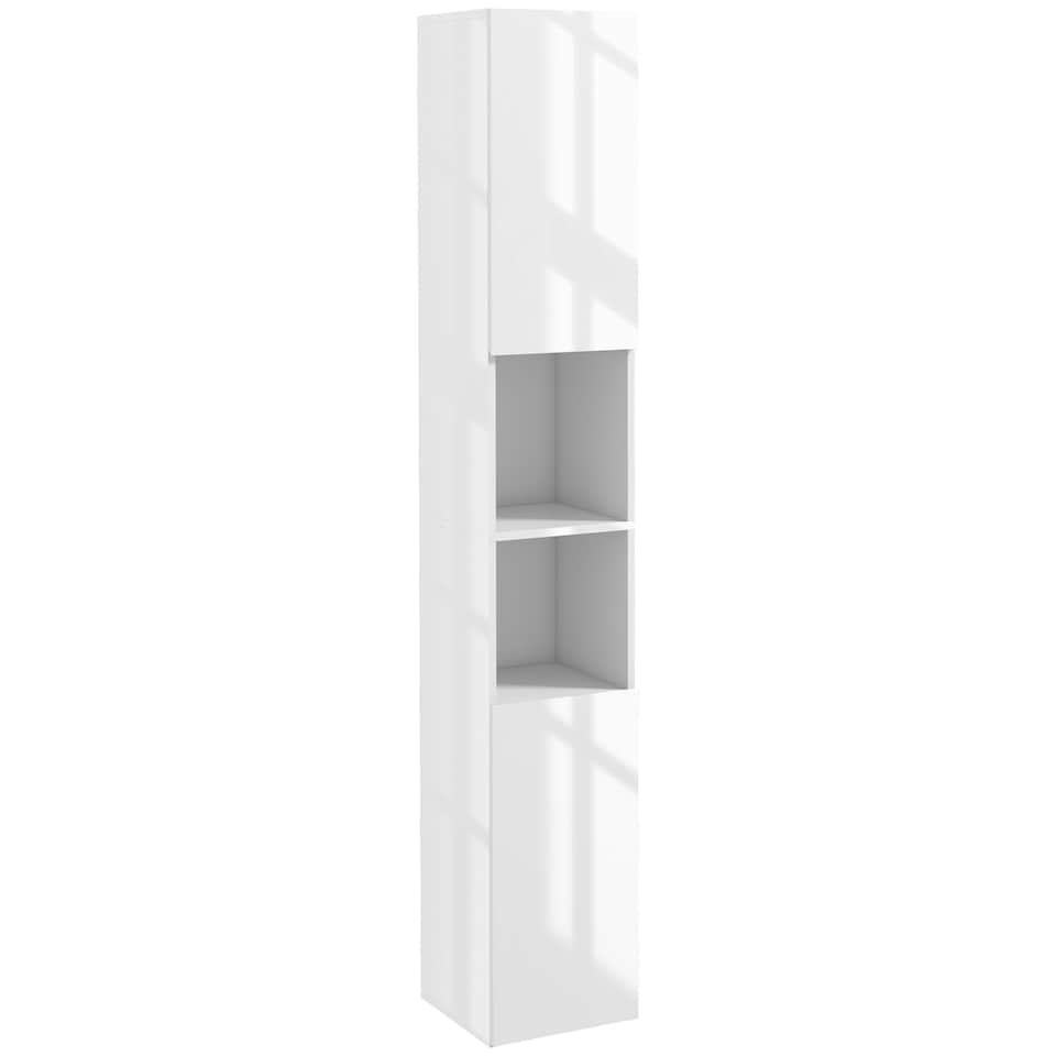 image 1 of kleankin High Gloss Bathroom Floor Cabinet Storage Cupboard with Doors