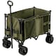 image 1 of Outsunny Folding Wagon Garten Cart Collapsible Camping Trolley on Wheels, Grey