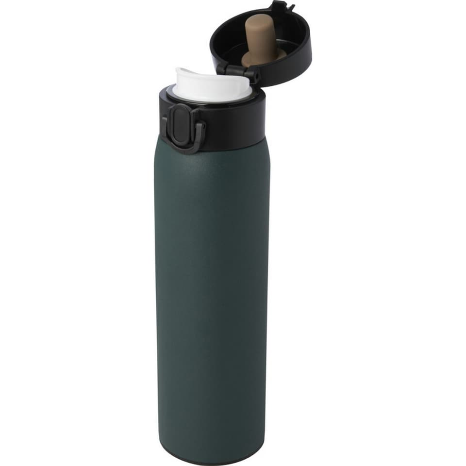 image 1 of Sika Stainless Steel Insulated 450ml Thermal Flask - Forest Green - One Size