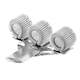 image 1 of Triple Hole Metal Pen Holder With Pocket Clip - Doctors, Nurse, Uniform etc