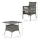 image 5 of Outsunny 4 Seater Rattan Dining Set with Cushions, 5 Pieces Garden Dining Set with Glass Tabletop, PE Rattan Garden Furniture Set with Dining Table and Armchairs for Patio, Balcony, Mixed Grey