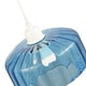 image 3 of Modern Midnight Blue Ribbed Glass Non Electric Pendant Shade with Flat Style | Blue | Midnight Blue | 1