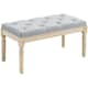 image 1 of HOMCOM End of Bed Bench Tufted Upholstered Foot Stool, Light Grey