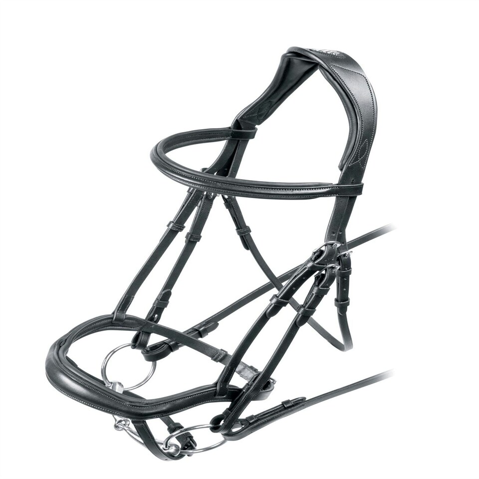 image 1 of Shires Velociti RAPIDA Ergonomic Flash Bridle Brown | Size: Cob
Colour: H.Brown