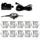 image 1 of Set of 10 - 30mm IP67 Warm White LED Decking Kit with Photocell Chrome | Clear