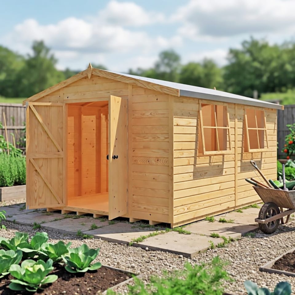 image 1 of Bison 14 x 10 Heavy Duty Shiplap Shed inc Double Door