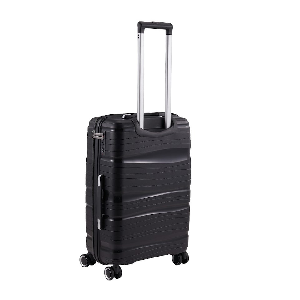 image 1 of Living and Home 4 Wheels Lockable Travel Suitcase Set of 4 - Black 28+24+20+14 Inch Black | Large