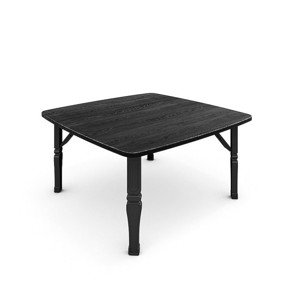 image 1 of Living and Home Square Wooden Folding Coffee Table - Black - 70cm