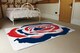 image 3 of Red & Blue Rose Print Rug | Multi