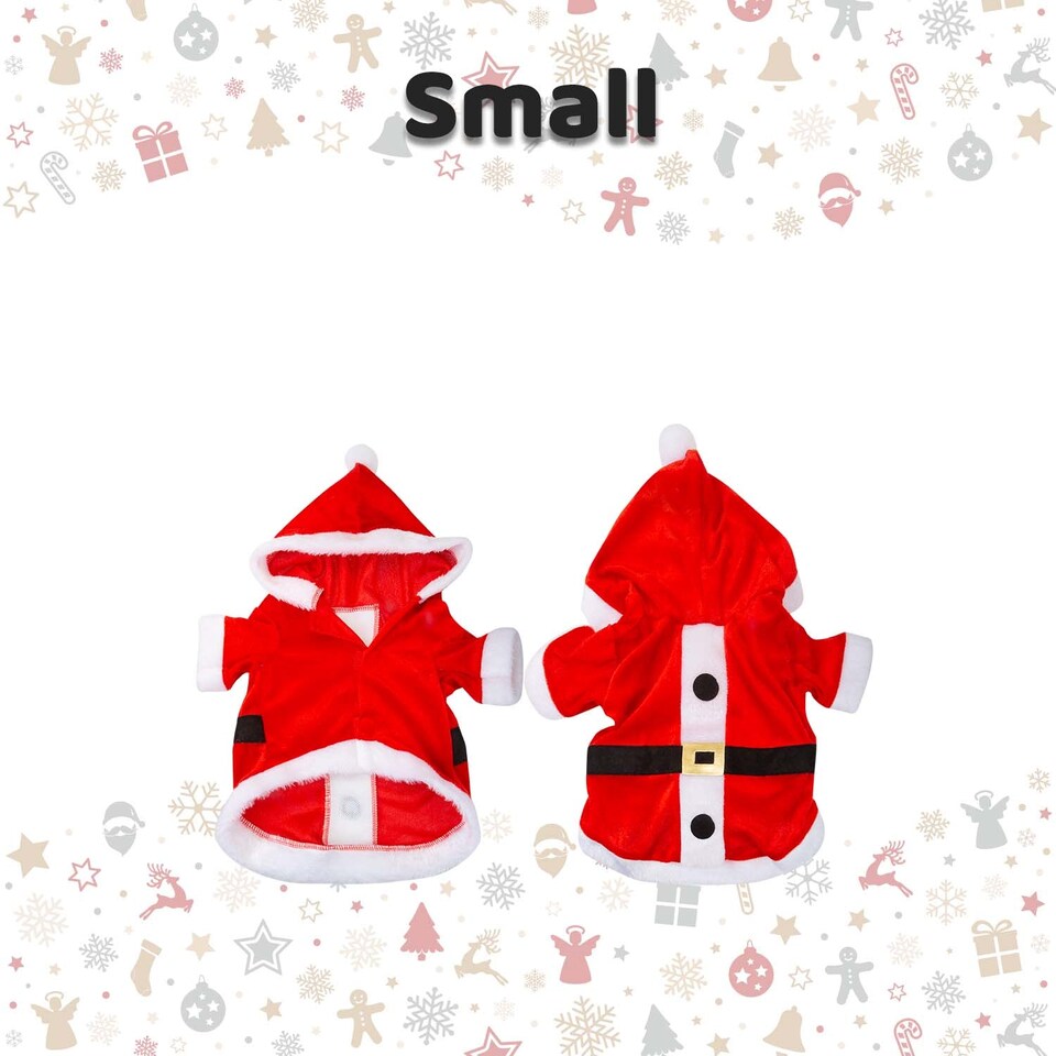 image 1 of PMS Christmas Small Dog Santa Suit Pet Clothes - Small, Red