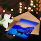 image 4 of Greeting Card Colourful Lights Tree Reindeer Winter Wonderland Blank For Him Or Her Art Xmas Christmas Card