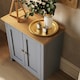 image 7 of Taberno Oak 2 Door Compact Sideboard Dove Grey Grey
