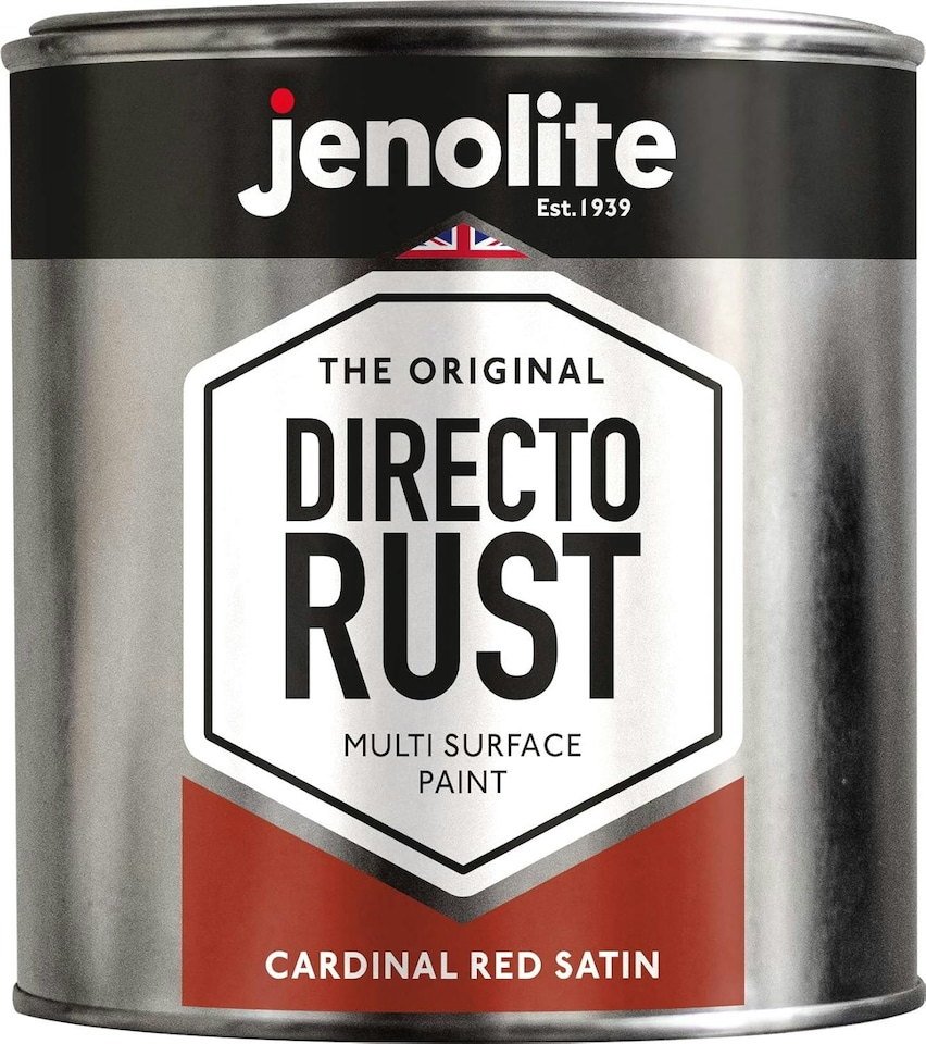 image 1 of Jenolite Directorust All-in-One Multi-Surface Paint - Cardinal Red Satin - 1L