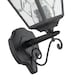 image 3 of Traditional Matte Black Cast Aluminium Outdoor Wall Light With Cathedral Glass | Black | Black | 1