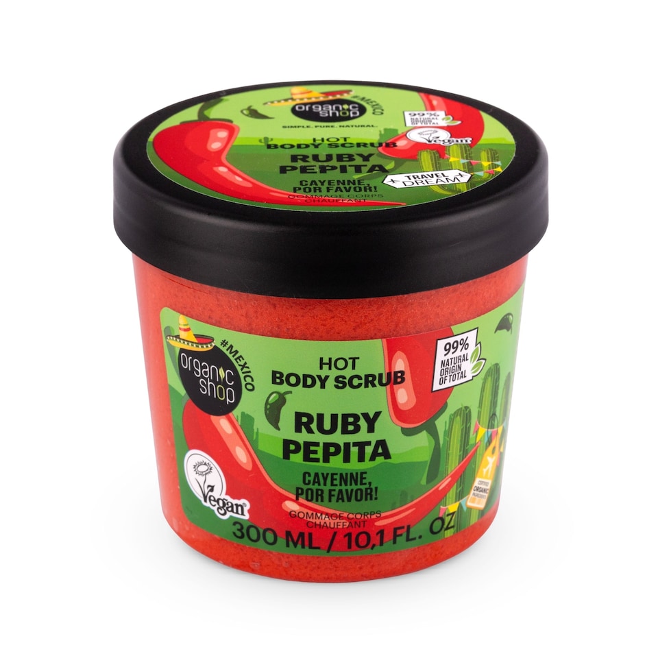 image 1 of Organic Shop Ruby Pepita Por Favor Hot Body Scrub, 300ml