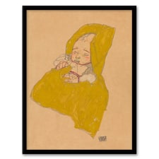 Egon Schiele Framed Wall Art Print Infant Portrait in a Changing Pad Home Décor
