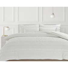 Velosso Saville Embossed Geometric Pattern Duvet Cover and Pillowcase Set