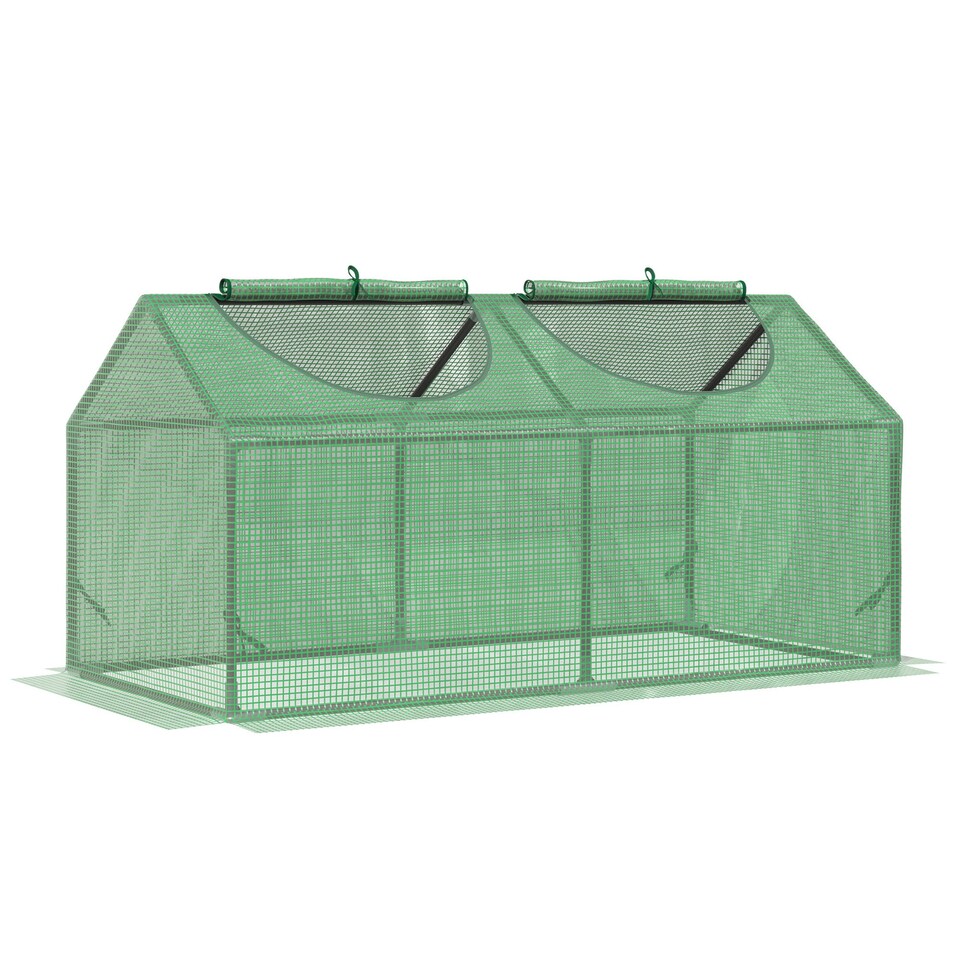 image 1 of Outsunny Greenhouse Plants Foil Tomato Vegetable House W/ 2 Windows White