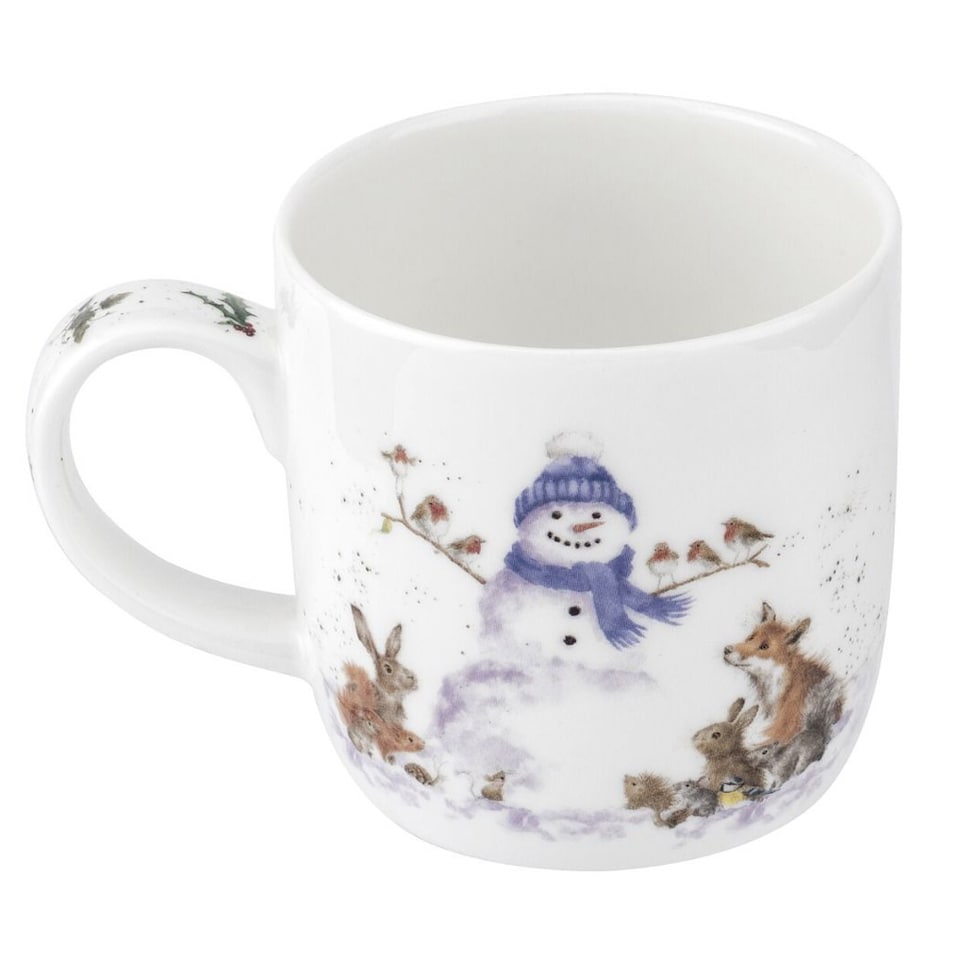 image 1 of Wrendale Designs Gathered All Around Snowman 300ml Fine Bone China Mug