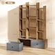 image 5 of HOMCOM Tree Bookshelf, 12-Tier Floor Standing Bookcase with 2 Foldable Drawers, Freestanding Book Shelf Storage Display Shelving Unit for Living Room, Home Office, Bedroom, Rustic Brown