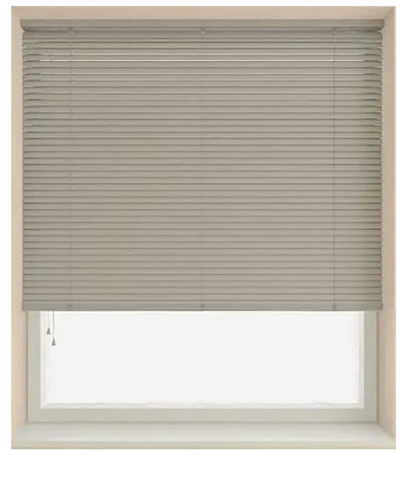 180cm Grey 25mm Slat PVC Venetian Blind (152cm Drop) | Grey | Grey