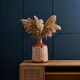 image 2 of BHS Petal Patterned Ceramic Vase, Terracotta Orange | Terracotta