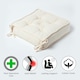 image 3 of Homescapes Cream Cotton Dining Chair Booster Cushion Cream