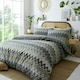 image 1 of Portfolio Home Tyler Zig Zag Geometric Bedding Duvet Cover Set Grey | Super King