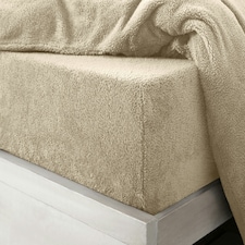 Velosso Teddy Fleece Warm and Cosy Fitted Sheet | Brown | Taupe | Single