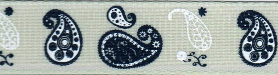 Berisfords 8 Pumice 15mm Paisley Ribbon for Dressmaking - per metre