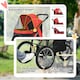 image 10 of PawHut Three-Wheel Pet Stroller, for Medium, Small Dogs, Foldable Cat Pram - Red