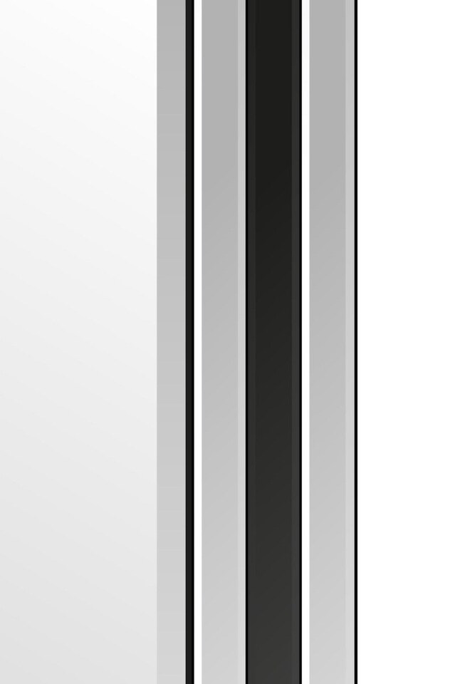 image 1 of Dalton Large Black + Silver Bevelled Triple Edge Wall Mirror 144 x 115.5cm | Black