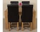 image 3 of Kuba 125x80cm Chunky Oak Small Dining Table and 4 Washington Leather Chairs | Black | Black