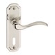 image 3 of Constance Metal Lever Latch Door Handles Set Rose Internal, External | Silver | 4x Satin Nickel Keyhole